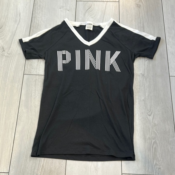 PINK Victoria's Secret Tops - Pink Victoria’s Secret Black and White V-Neck T-Shirt